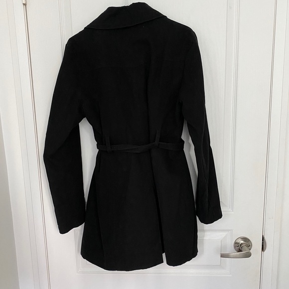 Black Mid Length Trench Coat - Picture 3 of 5